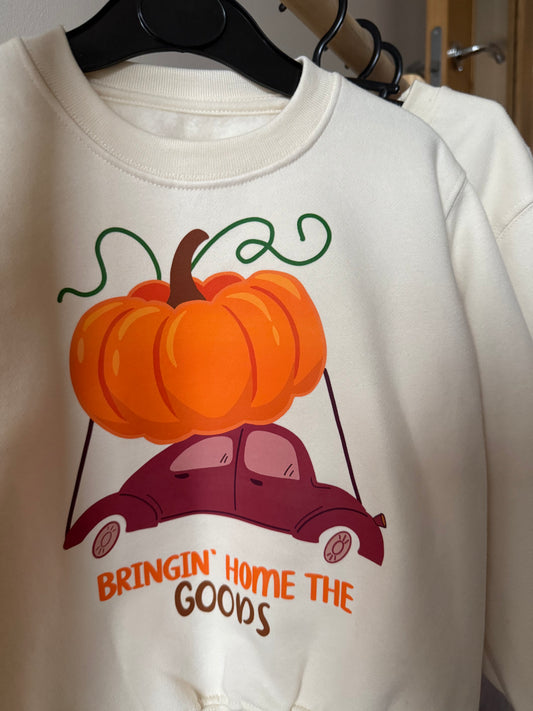 ‘Bringin’ home the goods’ sweatshirt