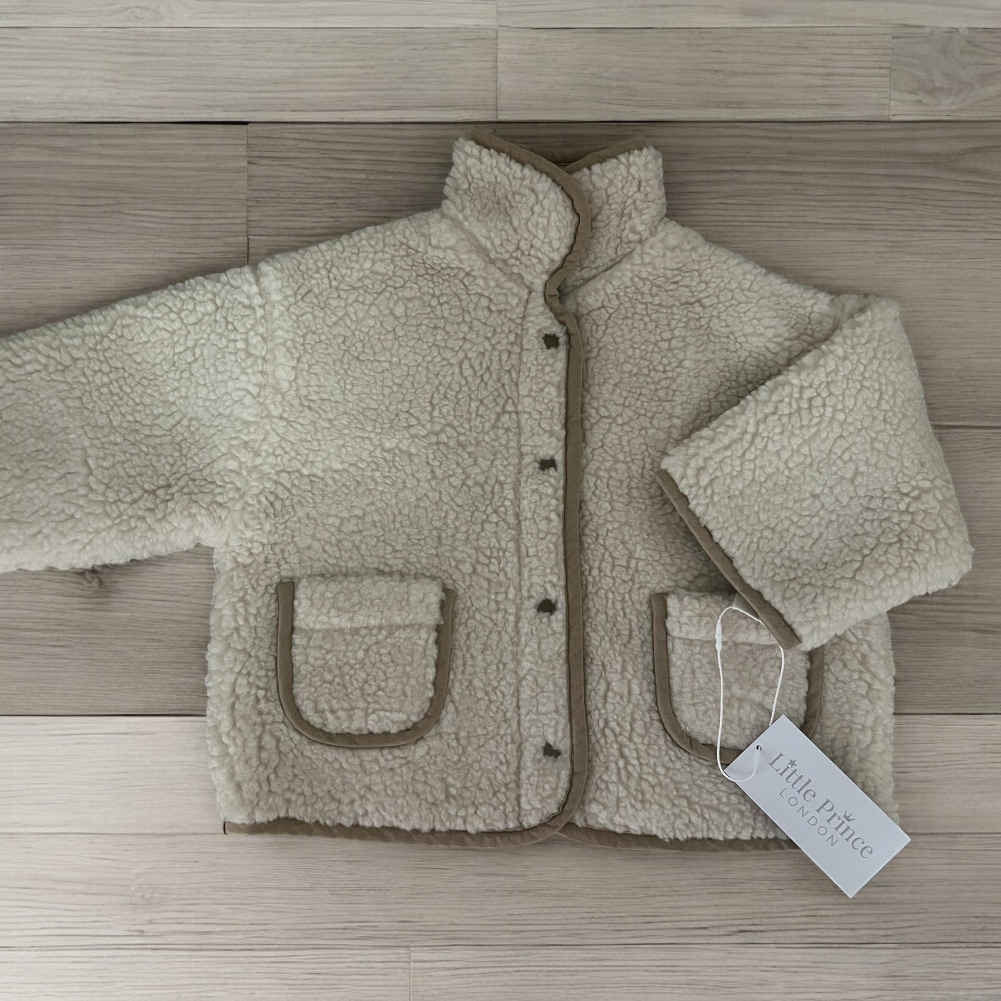 Reversible Teddy coat in tan unisex 