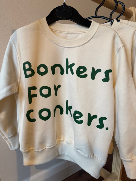 ‘Bonkers for conkers’ sweatshirt