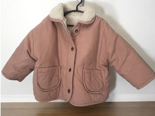 Teddy coat in pink 