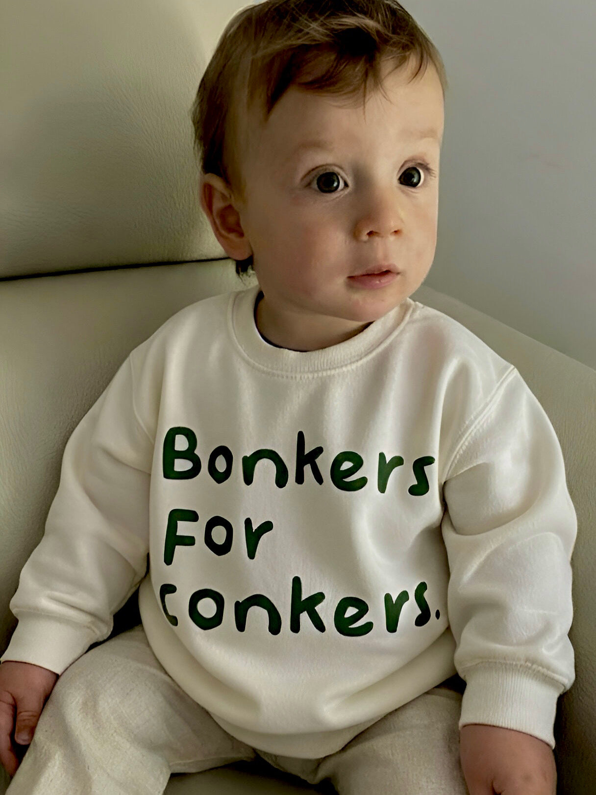 ‘Bonkers for conkers’ sweatshirt